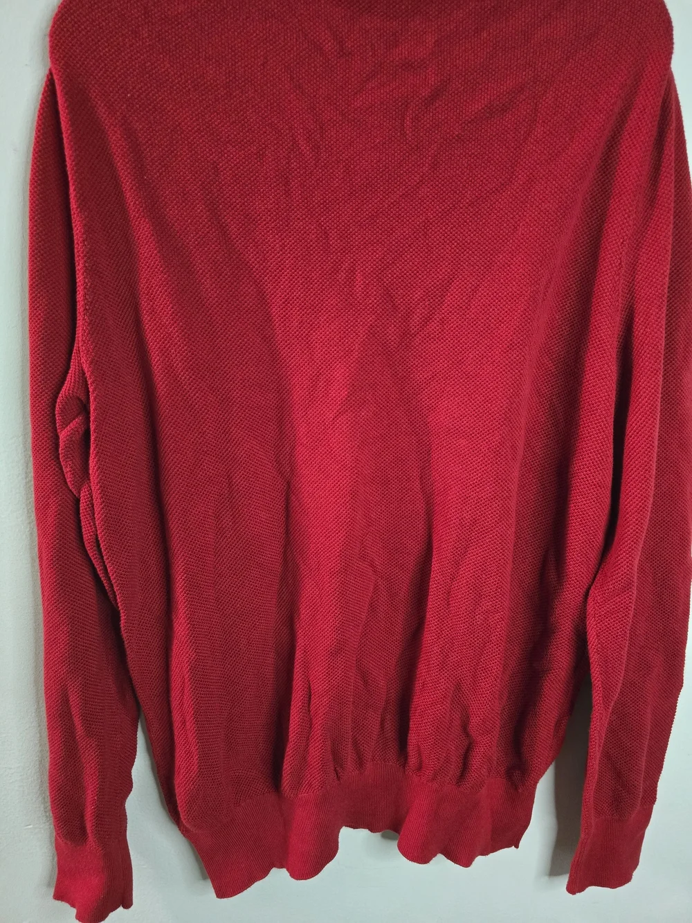 Polo by Ralph Lauren Red Crewneck Sweater with Blue Pony 100% Pima Cotton Large